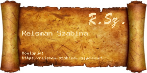 Reisman Szabina névjegykártya